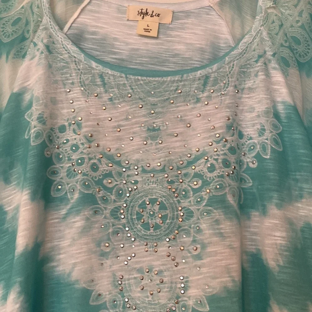 Style & Co Sea Green Top NWOT   Size:  L - Picture 2 of 8